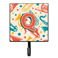 "Caroline's Treasures CJ2001-QSH4 Letter Q Retro Teal Orange Musical Instruments Initial Leash or Key Holder, Small, Multicolor"