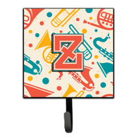 "Caroline's Treasures CJ2001-ZSH4 Letter Z Retro Teal Orange Musical Instruments Initial Leash or Key Holder, Small, Multicolor"