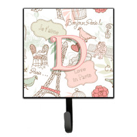 "Caroline's Treasures CJ2002-DSH4 Letter D Love In Paris Pink Leash or Key Holder, Small, Multicolor"