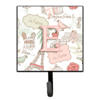 "Caroline's Treasures CJ2002-ESH4 Letter E Love In Paris Pink Leash or Key Holder, Small, Multicolor"