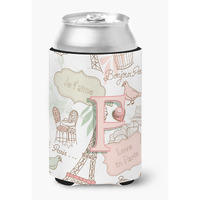 Letter F Love in Paris Pink Can or Bottle Hugger CJ2002-FCC