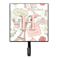 "Caroline's Treasures CJ2002-HSH4 Letter H Love In Paris Pink Leash or Key Holder, Small, Multicolor"