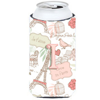 Letter I Love in Paris Pink Tall Boy Beverage Insulator Hugger CJ2002-ITBC