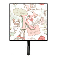 "Caroline's Treasures CJ2002-KSH4 Letter K Love In Paris Pink Leash or Key Holder, Small, Multicolor"