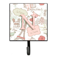 "Caroline's Treasures CJ2002-NSH4 Letter N Love In Paris Pink Leash or Key Holder, Small, Multicolor"