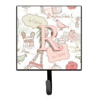 "Caroline's Treasures CJ2002-RSH4 Letter R Love In Paris Pink Leash or Key Holder, Small, Multicolor"