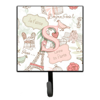 "Caroline's Treasures CJ2002-SSH4 Letter S Love In Paris Pink Leash or Key Holder, Small, Multicolor"