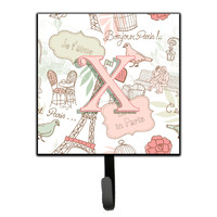 "Caroline's Treasures CJ2002-XSH4 Letter X Love In Paris Pink Leash or Key Holder, Small, Multicolor"