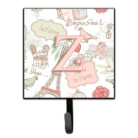 "Caroline's Treasures CJ2002-ZSH4 Letter Z Love In Paris Pink Leash or Key Holder, Small, Multicolor"