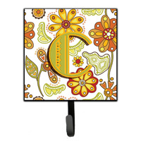 "Caroline's Treasures CJ2003-CSH4 Letter C Floral Mustard and Green Leash or Key Holder, Small, Multicolor"