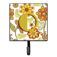 "Caroline's Treasures CJ2003-OSH4 Letter O Floral Mustard and Green Leash or Key Holder, Small, Multicolor"