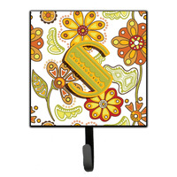 "Caroline's Treasures CJ2003-SSH4 Letter S Floral Mustard and Green Leash or Key Holder, Small, Multicolor"