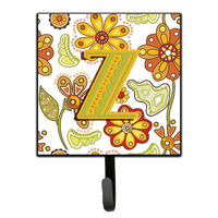 "Caroline's Treasures CJ2003-ZSH4 Letter Z Floral Mustard and Green Leash or Key Holder, Small, Multicolor"
