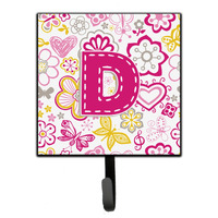"Caroline's Treasures CJ2005-DSH4 Letter D Flowers and Butterflies Pink Leash or Key Holder, Small, Multicolor"