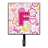 "Caroline's Treasures CJ2005-FSH4 Letter F Flowers and Butterflies Pink Leash or Key Holder, Small, Multicolor"