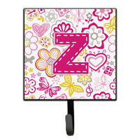 "Caroline's Treasures CJ2005-ZSH4 Letter Z Flowers and Butterflies Pink Leash or Key Holder, Small, Multicolor"