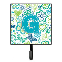 "Caroline's Treasures CJ2006-GSH4 Letter G Flowers and Butterflies Teal Blue Leash or Key Holder, Small, Multicolor"