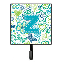 "Caroline's Treasures CJ2006-ZSH4 Letter Z Flowers and Butterflies Teal Blue Leash or Key Holder, Small, Multicolor"
