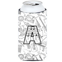 Letter A Musical Note Letters Tall Boy Beverage Insulator Hugger CJ2007-ATBC