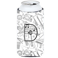 Letter D Musical Note Letters Tall Boy Beverage Insulator Hugger CJ2007-DTBC