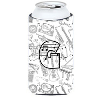 Letter G Musical Note Letters Tall Boy Beverage Insulator Hugger CJ2007-GTBC