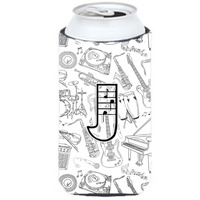 Letter J Musical Note Letters Tall Boy Beverage Insulator Hugger CJ2007-JTBC