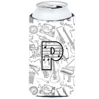 Letter P Musical Note Letters Tall Boy Beverage Insulator Hugger CJ2007-PTBC