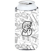 Letter S Musical Note Letters Tall Boy Beverage Insulator Hugger CJ2007-STBC
