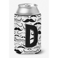 Letter D Moustache Initial Can or Bottle Hugger CJ2009-DCC