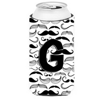 Letter G Moustache Initial Tall Boy Beverage Insulator Hugger CJ2009-GTBC