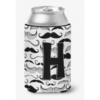 Letter H Moustache Initial Can or Bottle Hugger CJ2009-HCC