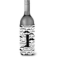 Letter I Moustache Initial Wine Bottle Beverage Insulator Hugger CJ2009-ILITERK