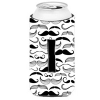 Letter I Moustache Initial Tall Boy Beverage Insulator Hugger CJ2009-ITBC