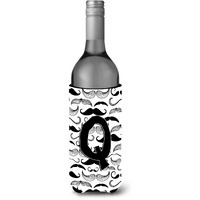 Letter Q Moustache Initial Wine Bottle Beverage Insulator Hugger CJ2009-QLITERK