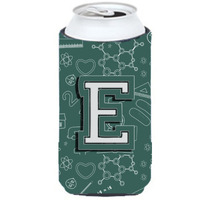Letter E Back to School Initial Tall Boy Beverage Insulator Hugger CJ2010-ETBC