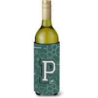 Letter P Back to School Initial Wine Bottle Beverage Insulator Hugger CJ2010-PLITERK