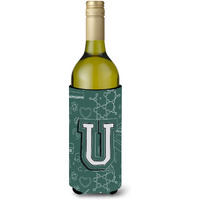 Letter U Back to School Initial Wine Bottle Beverage Insulator Hugger CJ2010-ULITERK
