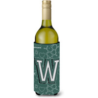 Letter W Back to School Initial Wine Bottle Beverage Insulator Hugger CJ2010-WLITERK