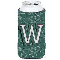 Letter W Back to School Initial Tall Boy Beverage Insulator Hugger CJ2010-WTBC
