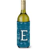 Letter E Sea Doodles Initial Alphabet Wine Bottle Beverage Insulator Hugger CJ2014-ELITERK
