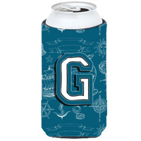 Letter G Sea Doodles Initial Alphabet Tall Boy Beverage Insulator Hugger CJ2014-GTBC