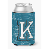 Letter K Sea Doodles Initial Alphabet Can or Bottle Hugger CJ2014-KCC