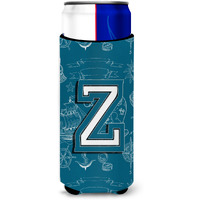 Letter Z Sea Doodles Initial Alphabet Ultra Beverage Insulators for slim cans CJ2014-ZMUK