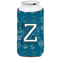 Letter Z Sea Doodles Initial Alphabet Tall Boy Beverage Insulator Hugger CJ2014-ZTBC
