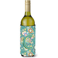 Letter C Circle Circle Teal Initial Alphabet Wine Bottle Beverage Insulator Hugger CJ2015-CLITERK