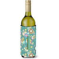 Letter I Circle Circle Teal Initial Alphabet Wine Bottle Beverage Insulator Hugger CJ2015-ILITERK