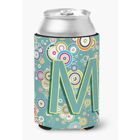 Letter M Circle Circle Teal Initial Alphabet Can or Bottle Hugger CJ2015-MCC