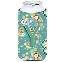 Letter Y Circle Circle Teal Initial Alphabet Tall Boy Beverage Insulator Hugger CJ2015-YTBC
