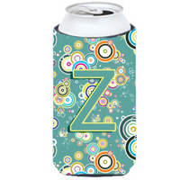 Letter Z Circle Circle Teal Initial Alphabet Tall Boy Beverage Insulator Hugger CJ2015-ZTBC