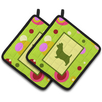 "Caroline's Treasures Australian Terrier Pair of Pot Holders CK1009PTHD, 7.5HX7.5W, Multicolor"